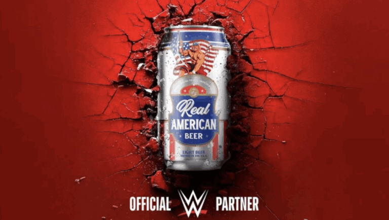 advertisement promoting WWE partnership with Hulk Hogan Real American Beer